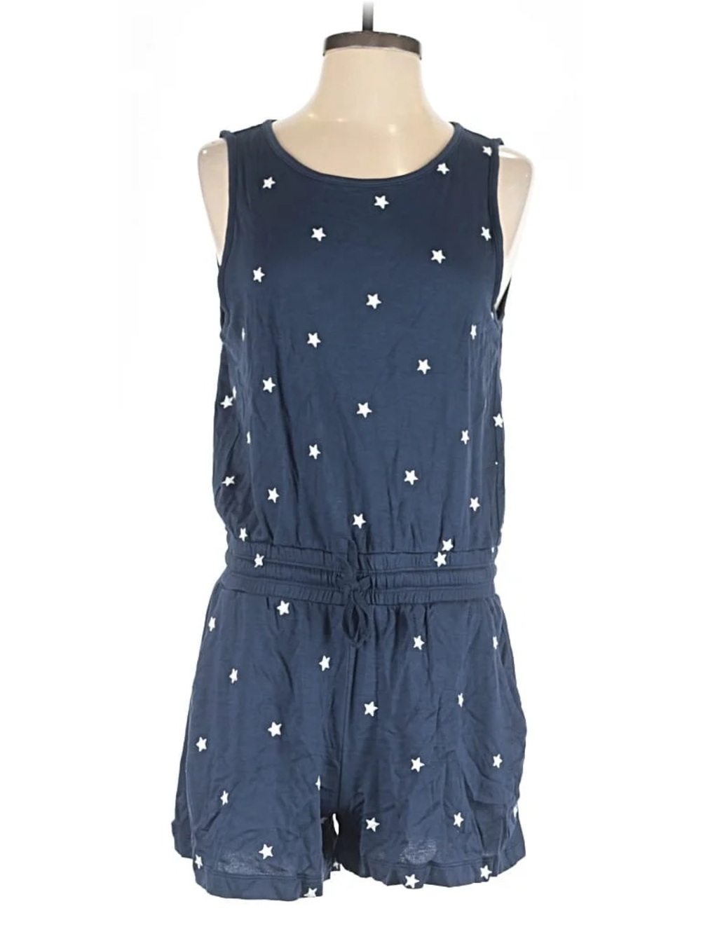 Splendid Navy Star-Print Romper with Tie Waist